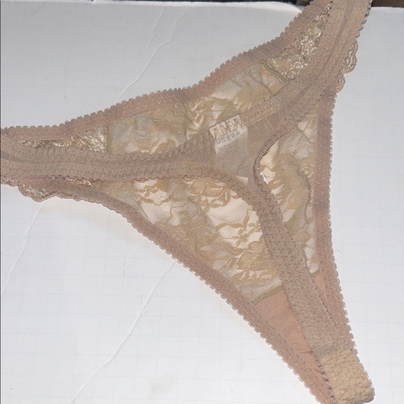 For bundles only - VTG Olga panties lace / embroidery / thong Beige L - Picture 2 of 3